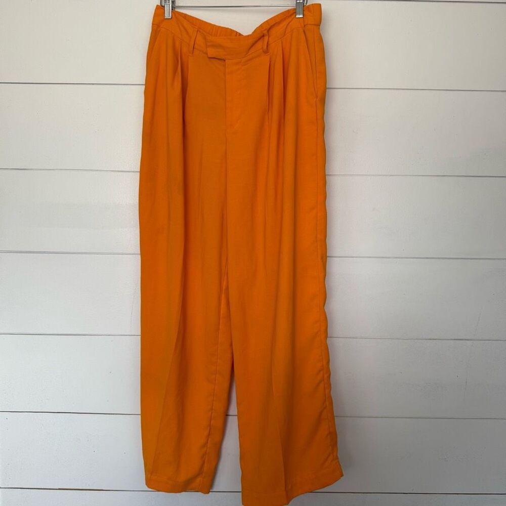 A New Day Women’s 12 Yellow Orange Wide Leg Dress Pants Office Core Career